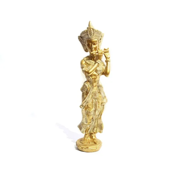 Deusa Tara Dourada C/Flauta 33cm