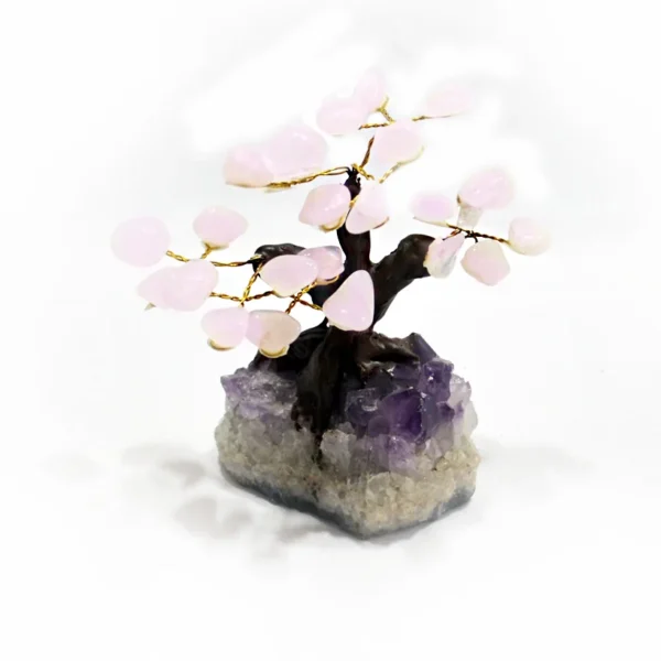 Árvore 15cm Pedra Quartzo Rosa