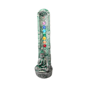 Incensário Torre 23cm Chakras Buda Cinza