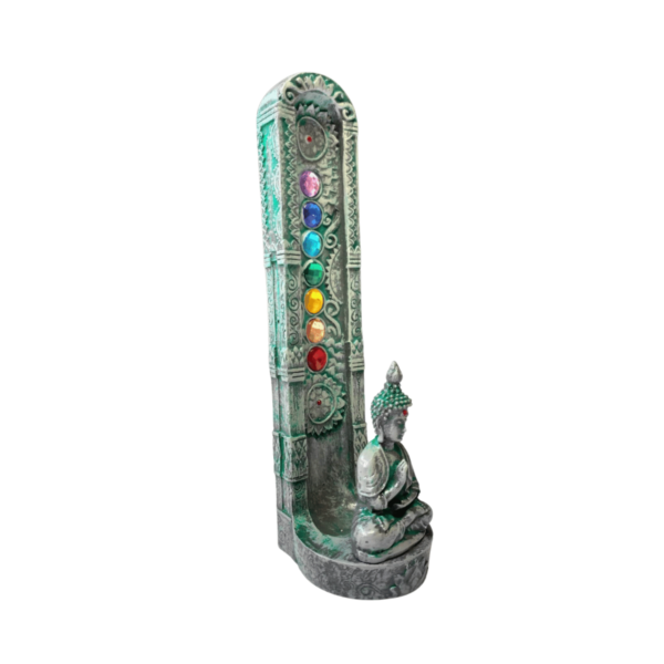 Incensário Torre 23cm Chakras Buda Cinza - Image 5