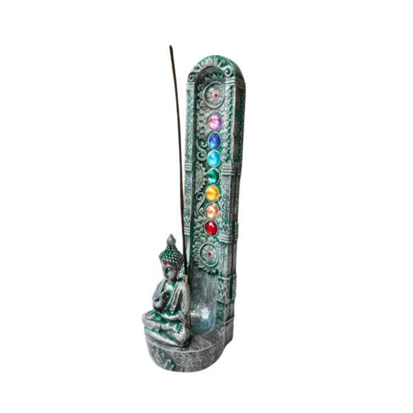 Incensário Torre 23cm Chakras Buda Cinza - Image 6