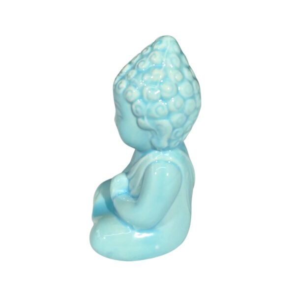 Buda Tibetano 09,5cm Cerâmica Azul - Image 2