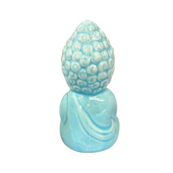 Buda Tibetano 09,5cm Cerâmica Azul - Image 3
