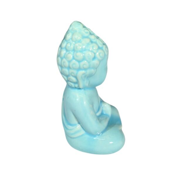Buda Tibetano 09,5cm Cerâmica Azul - Image 4