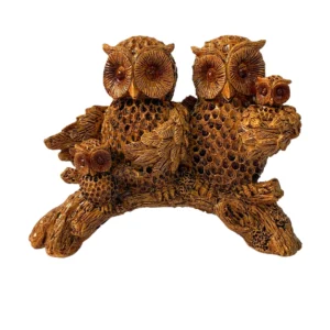 Estátua Decorativa Corujas 14Cm C/Filhotes