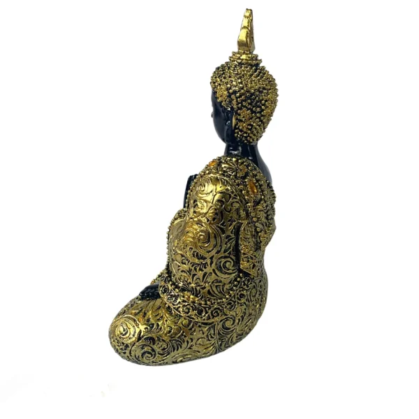 Estátua Decorativa Buda Tibetano 19Cm Preto E Dourado - Image 4