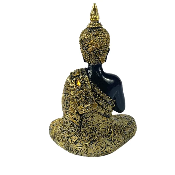 Estátua Decorativa Buda Tibetano 19Cm Preto E Dourado - Image 5