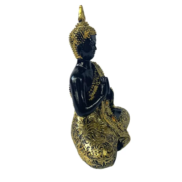 Estátua Decorativa Buda Tibetano 19Cm Preto E Dourado - Image 3