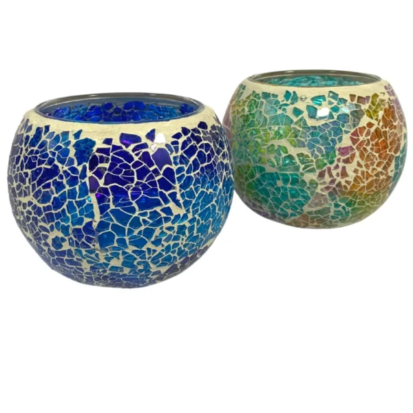 Porta Vela Craquelado 7,5Cm Diversas Cores