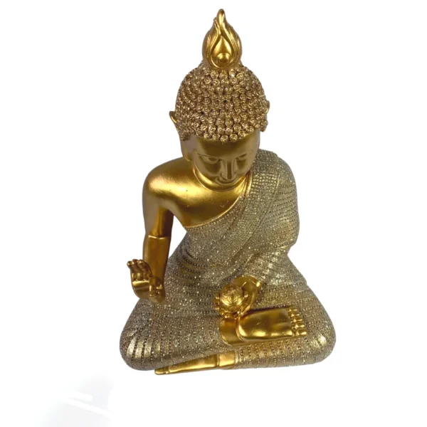 Estátua Decorativa 30Cm Buda Tibetano Dourado - Image 4