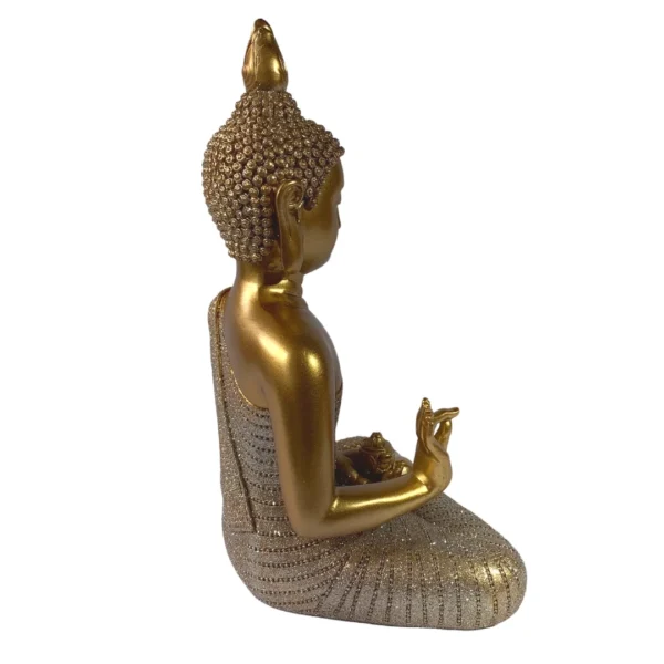 Estátua Decorativa 30Cm Buda Tibetano Dourado - Image 6