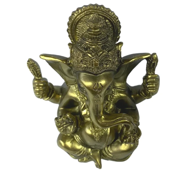 Estátua Decorativa 10,5Cm Ganesha Dourado - Image 3