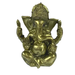 Estátua Decorativa 10,5Cm Ganesha Dourado