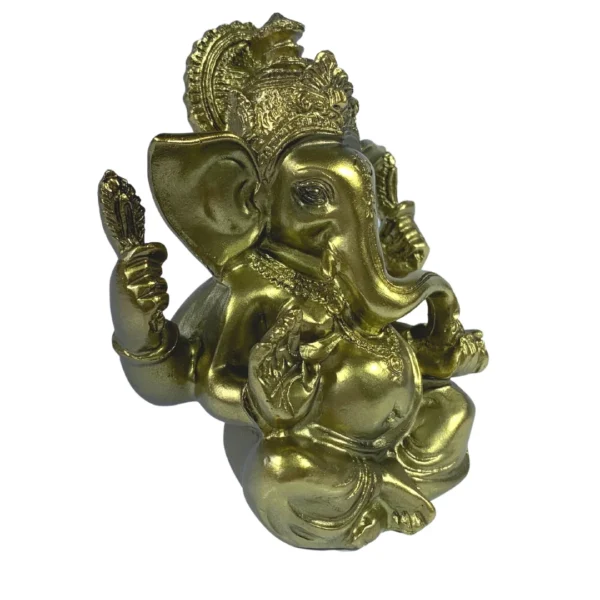 Estátua Decorativa 10,5Cm Ganesha Dourado - Image 2