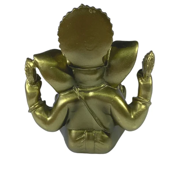 Estátua Decorativa 10,5Cm Ganesha Dourado - Image 4