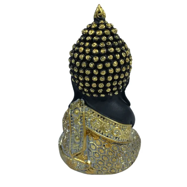 Estátua Decorativa 11Cm Buda Tibetano Dourado E Preto Mod2 - Image 3