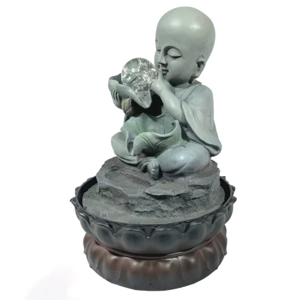 Fonte Decorativa Monge Cinza C/Bola - 29Cm - Image 3