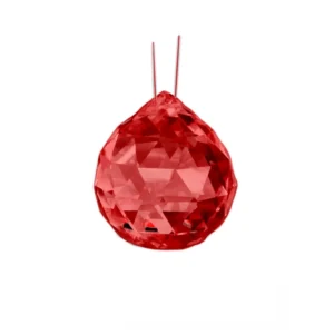 Bola Multifacetada Feng Shui 30mm Vermelha