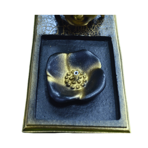 Incensário Quadrado 15,5cm Buda Cabeção Dourado - Image 5