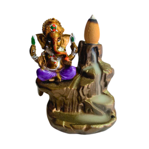 Incensário Cascata 09cm Ganesha Roxo