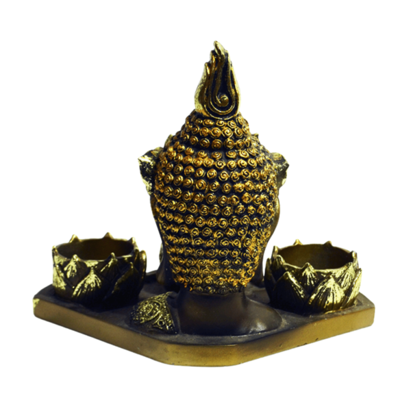 Buda Tibetano 16cm Dourado C/Porta Vela - Image 3